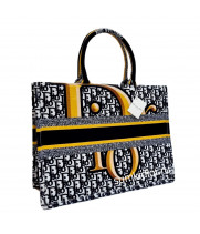 Женская сумка Christian Dior Book Tote Oblique черная с золотым