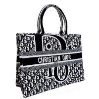 Сумка Christian Dior Book Tote Oblique черно-белая