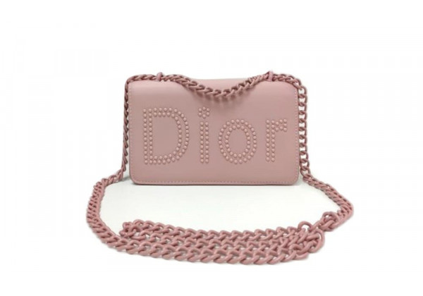 Сумка Christian Dior на цепочке розовая