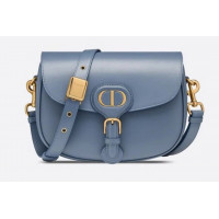 Женская сумка Christian Dior Bobby синия с ремнем