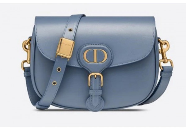 Женская сумка Christian Dior Bobby синия с ремнем