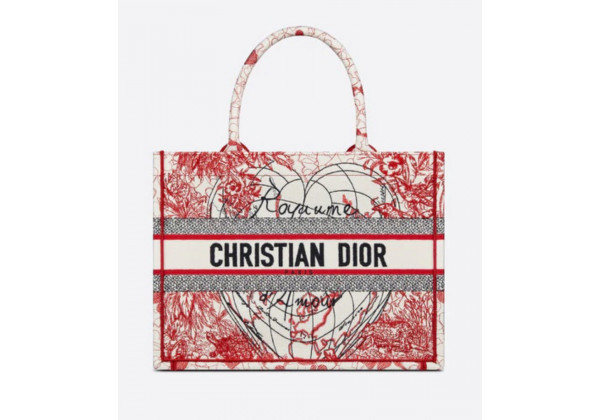 Сумка Dior Book tote красно-белая