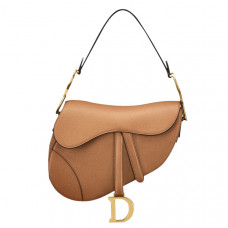 Christian Dior сумка женская Saddle коричневая с ремнем