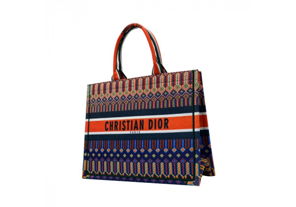 Сумка Christian Dior Book Tote сине-оранжевая