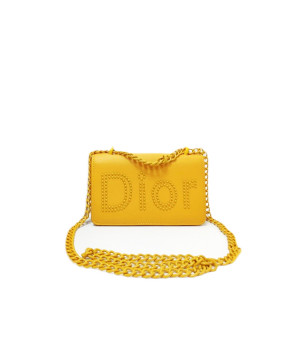 Сумка Christian Dior на цепочке желтая