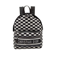 Рюкзак Christian Dior Travel в клетку черно-белый