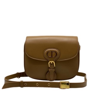 Женская сумка Christian Dior Bobby коричневая с золотым 
